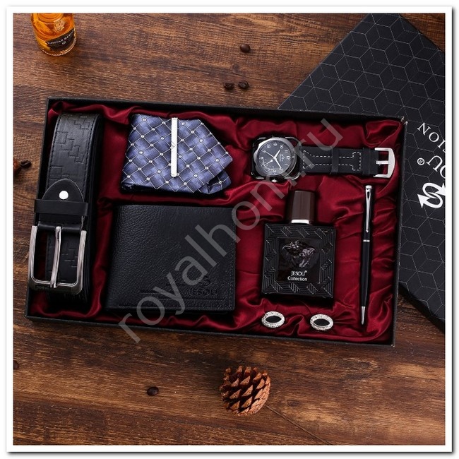 Мужской подарочный набор Jesou Collection – 9 аксессуаров для стиля №10928