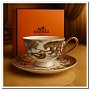 Фарфоровая чайная пара Hermès, 1 шт, в подарочной упаковке №11195